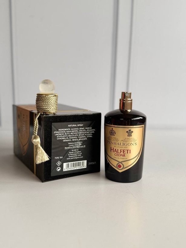 عطر ادکلن هالفتی سدار حجم 75 میل هاردباکس، مَسترکوالیتی سفارش اروپا بشرط استعلام بارکد، HALFETI CEDAR