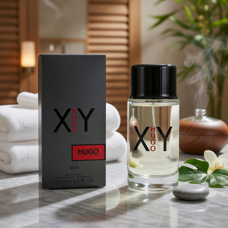 عطر ادکلن هوگو ایکس وای XY اورجینال آنباکس 100 میل، با بچ کد، شیشه و محتویات اورجینال